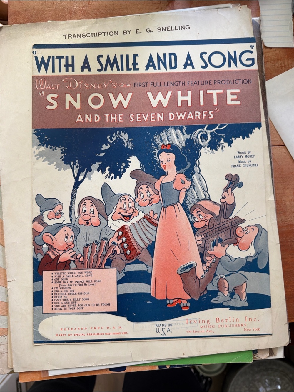 Disney and more Vintage Sheet music bundle. Snow White, Shirley Temple and more.
